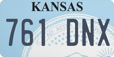 KS license plate 761DNX