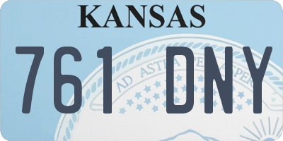 KS license plate 761DNY