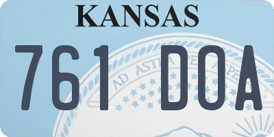 KS license plate 761DOA