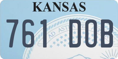 KS license plate 761DOB