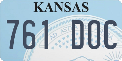 KS license plate 761DOC