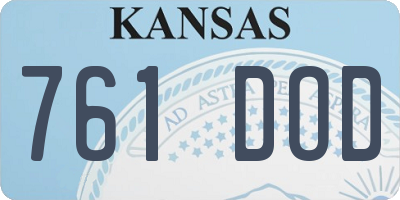 KS license plate 761DOD