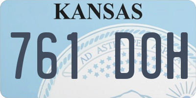 KS license plate 761DOH