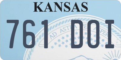 KS license plate 761DOI