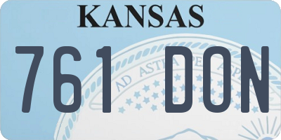 KS license plate 761DON