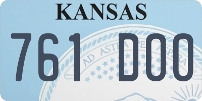 KS license plate 761DOO