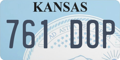 KS license plate 761DOP