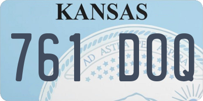 KS license plate 761DOQ