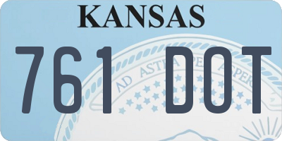 KS license plate 761DOT