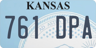 KS license plate 761DPA