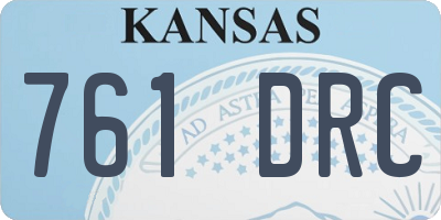 KS license plate 761DRC
