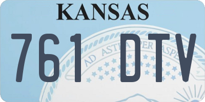 KS license plate 761DTV