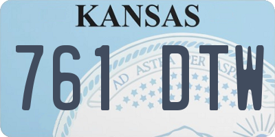 KS license plate 761DTW