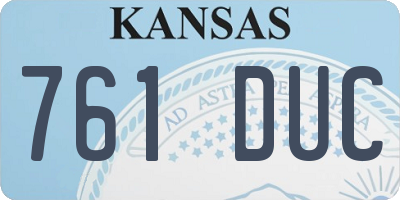 KS license plate 761DUC