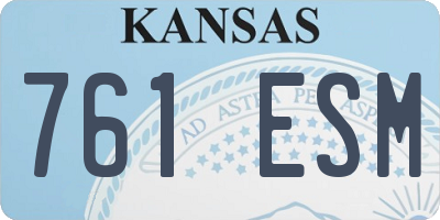 KS license plate 761ESM