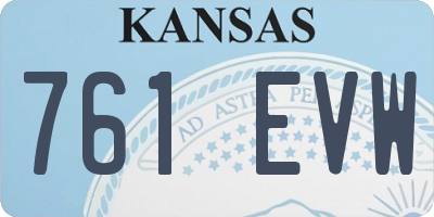 KS license plate 761EVW