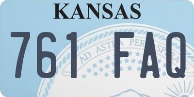 KS license plate 761FAQ