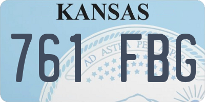 KS license plate 761FBG