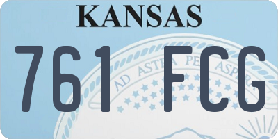 KS license plate 761FCG