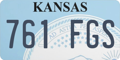 KS license plate 761FGS