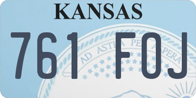 KS license plate 761FOJ