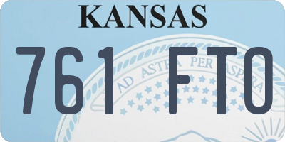 KS license plate 761FTO