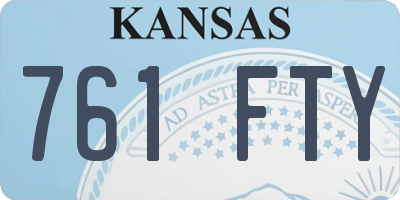 KS license plate 761FTY