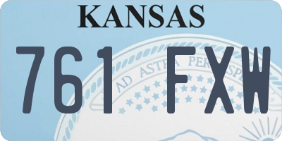 KS license plate 761FXW