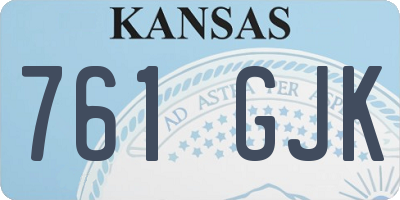 KS license plate 761GJK