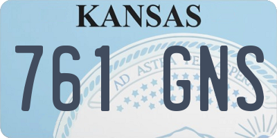 KS license plate 761GNS