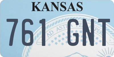 KS license plate 761GNT