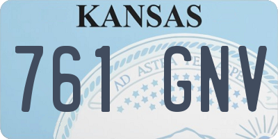 KS license plate 761GNV