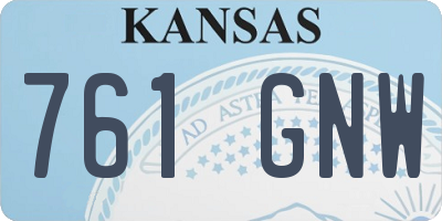 KS license plate 761GNW