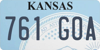 KS license plate 761GOA