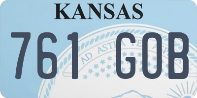 KS license plate 761GOB