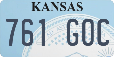 KS license plate 761GOC