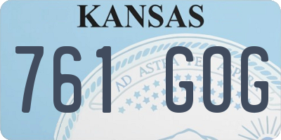 KS license plate 761GOG