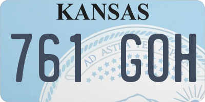KS license plate 761GOH