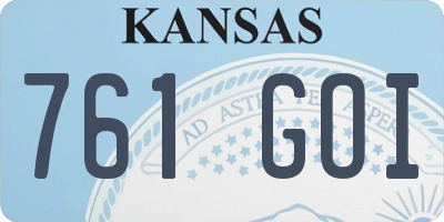KS license plate 761GOI