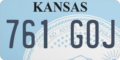 KS license plate 761GOJ