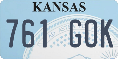 KS license plate 761GOK