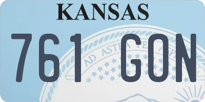 KS license plate 761GON
