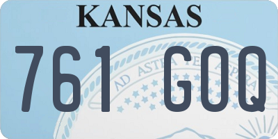 KS license plate 761GOQ