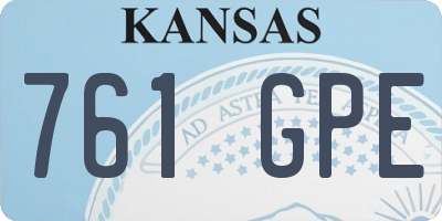 KS license plate 761GPE
