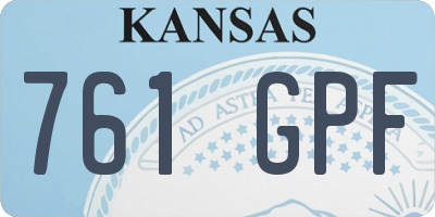 KS license plate 761GPF