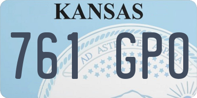KS license plate 761GPO