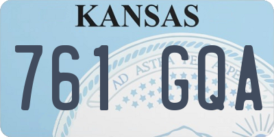 KS license plate 761GQA