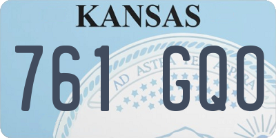 KS license plate 761GQO