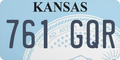 KS license plate 761GQR