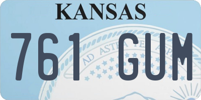 KS license plate 761GUM